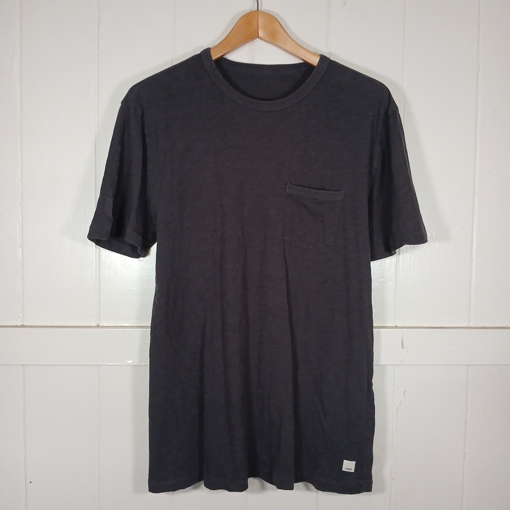 Vuori Thr Rise Pima Cotton Pocket Tee Mens L Grey Short Sleeve Slub Knit V182